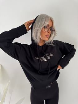 LUŻNY SWETER DAMSKI LOVE CZARNY LAMANUEL