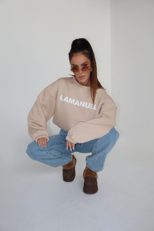 BLUZA DAMSKA OVERSIZE NOIR BEŻ LAMANUEL