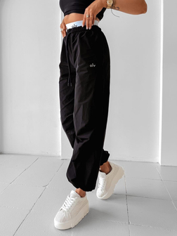 SPORTOWE SPODNIE CARGO Z WYSOKIM STANEM RAINY DAY BLACK OLA VOGA