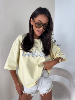 TSHIRT DAMSKI BURN ŻÓŁTY O LUŻNYM KROJU LAMANUEL