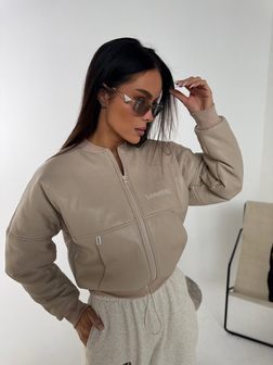 KURTKA IMITACJA SKÓRY TIMELESS BEŻ LAMANUEL