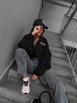 BLUZA DAMSKA OLAVOGA TULIP CZARNA – MODNA BLUZA DAMSKA STREETWEAR