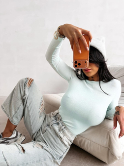 BLUZKA DAMSKA DOPASOWANA MIRIAM MIĘTOWA OLA VOGA