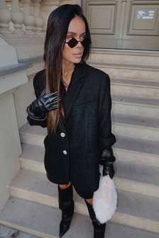 MARYNARKA DAMSKA OVERSIZE FEMININE CZARNA LAMANUEL