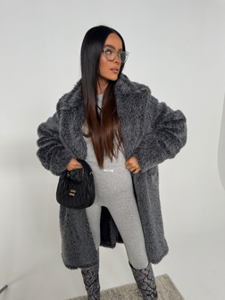 PŁASZCZ DAMSKI OVERSIZE ALPHA GRAFIT LAMANUEL