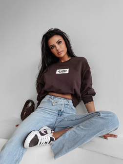 BLUZA DAMSKA CROP BEZ KAPTURA CINNAMON HAZE CZEKOLADA OLA VOGA