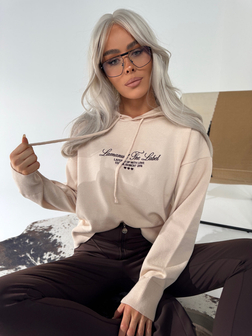 LUŻNY SWETER DAMSKI LOVE BEŻ LAMANUEL