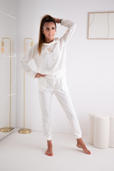 DRES DAMSKI WELUR PRĄŻEK ECRU VELSATINO