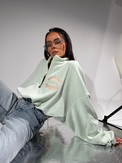 BLUZA DAMSKA POLAROWA CREME MATCHA LAMANUEL