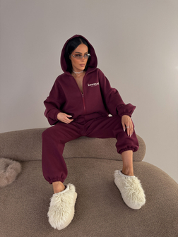 DRES DAMSKI OVERSIZE CREAMY BORDO LAMANUEL