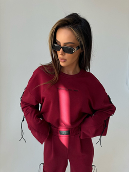 BLUZA DAMSKA BEZ KAPTURA MORE BORDO LAMANUEL