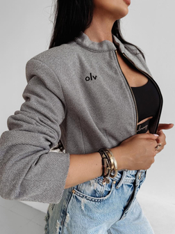 CASUALOWA ROZPINANA KURTKA SZARA DAMSKA OLV DUSKY CHARM O PROSTYM PONADCZASOWYM KROJU