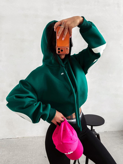 BLUZA OVERSIZE OLAVOGA Z KAPTUREM VINTA ZIELONA UNISEX STREETWEAR