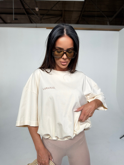 T-SHIRT DAMSKI O OVERSIZE’OWYM KROJU HUNT KOKOS LAMANUEL