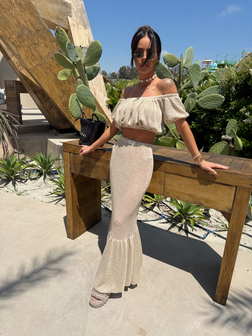 KOMPLET TOP I SPÓDNICA STARFISH BEŻ LAMANUEL