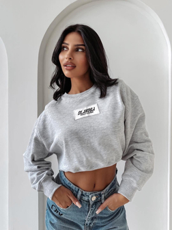 BLUZA DAMSKA CROP BEZ KAPTURA CINNAMON HAZE SZARA OLA VOGA