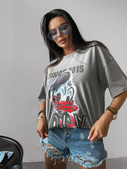 TSHIRT DAMSKI BAWEŁNIANY MOSE JASNY SZARY OLA VOGA