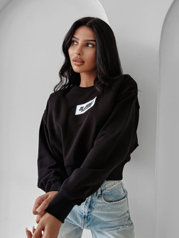 BLUZA DAMSKA CROP BEZ KAPTURA CINNAMON HAZE CZARNA OLA VOGA